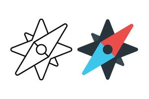 Compass Flat And Outline vector
