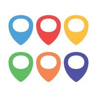 Abstract Location Pin Multiple Colours Set vector