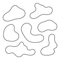 Abstract Blobs Outline Style Set vector