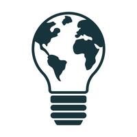 Earth Light Bulb Glyph Style vector