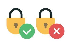 Padlock Check And Cross vector