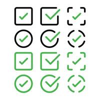 Check Marks Big Set Squares And Circles vector