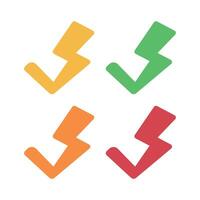 Lightning Bolt Check Mark Multiple Colours vector