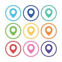 Location Pins In Circles Collection vector
