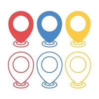 Location Pin Multiple Colours Set vector