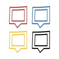 Doodle Style Rectangle Shape Location Pins vector