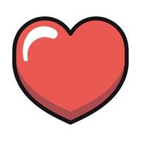 3D Heart With Outline vector
