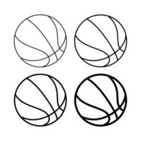 Outline Basketball Thick To Thin Outlines vector
