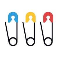 Open Saftey Pin Multiple Set vector