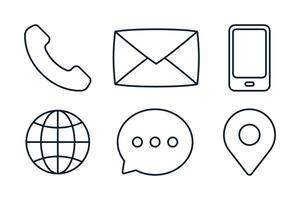 Contact Us Set Line Style vector