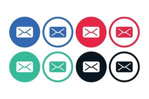 Email Buttons Circles Set vector