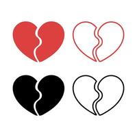 Broken Heart Multiple Set vector