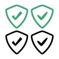 Shield Check Marks Collection vector