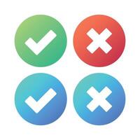 Gradient Check And Cross Red Green And Blue vector