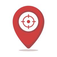Location Pin With Target Red vector