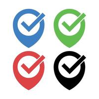 Location Pin With Check Marks vector