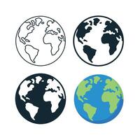 Earth Multiple Styles Set vector