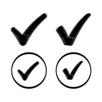 Sketch Style Check Marks Set vector