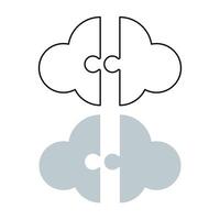 Cloud Puzzle Outline And Flat vector