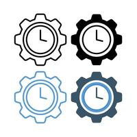 Settings Cog Clock Set vector