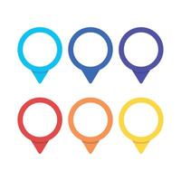 Abstract Location Pins Set Multiple Colours vector