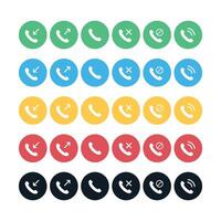 Phone Calls Circles Multiple Big Set vector
