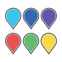 Abstract Location Pins Multiple Colours Set vector