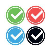 Check Mark Circles Set Split vector