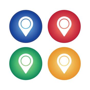 degradado círculos ubicación alfiler conjunto vector