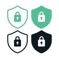 Shield And Padlock Set Of Four vector