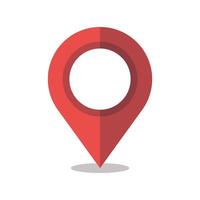 Red Location Pin Half Shadow vector