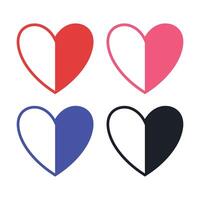 Half Style Heart Set vector