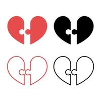 Heart Puzzle Set vector