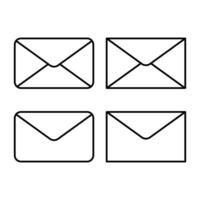 Mail Envelope Set Outline vector