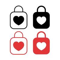 Heart Padlocks Set vector