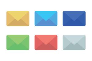 Mail Envelope Multiple Colours Set vector