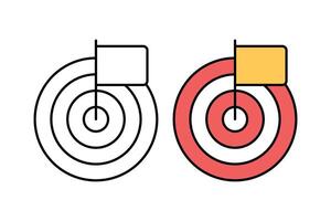 Flag In Goal Target Outline And Filled vector