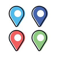 Location Pins Offset Colours Set vector