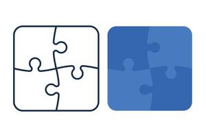 Abstract Puzzle Outline And Flat vector