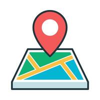 3D Map And Location Pin vector