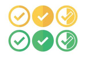 Half Shadow Check Mark Set vector