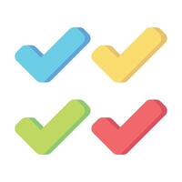 3D Check Marks Set vector