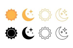 Sun And Moon Set vector