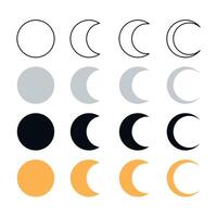 Moons Set Multiple Colours vector