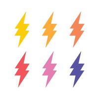 Lightning Bolts Multiple Colours Set vector