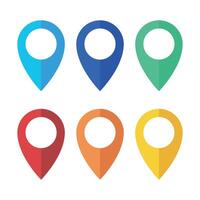 Location Pins Set Half Shadow Styles vector