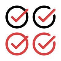 Red Check Marks Set vector