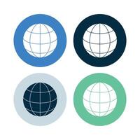 Globe Grid Circles Set vector