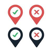 Check Cross Location Pins vector