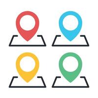 Location Pin And Map Multiple Colours vector